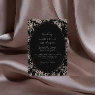 Schwarze und cremefarbene Chinoiserie-Elegant Hoch Einladung