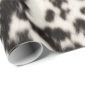 Schwarze und cremeweiße Imitate Tierfutter Geschenkpapier (Rolleneckpunkt)