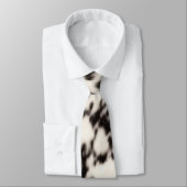 Schwarze und cremeweiße Imitate Tierfutter Krawatte (Gebunden)