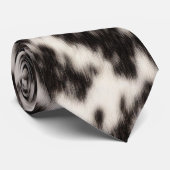 Schwarze und cremeweiße Imitate Tierfutter Krawatte (Gerollt)
