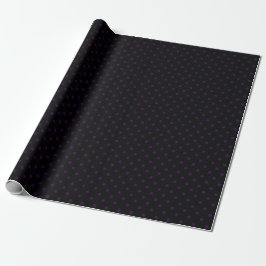 Schwarze und dunkle Lila Polka-Punkte Geschenkpapier