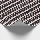 Schwarze und dunkle Rose Streifen Geschenkpapier (Ecke)