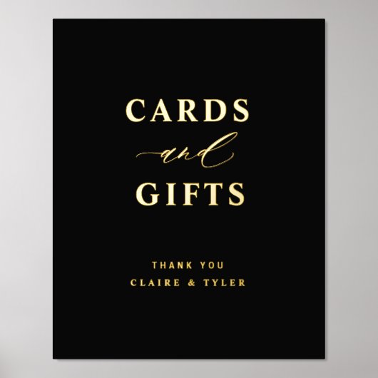 Schwarze und echte Foil Cards und Geschenke Hochze Foliendrucke (Vorderseite)