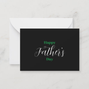Schwarze und einfache Happy-Father's-Day-Karte Mitteilungskarte