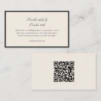 Schwarze und elfenbeinfarbene Hochzeits-RSVP-QR-Co