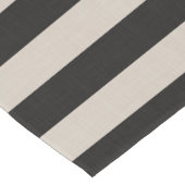 Schwarze und Elfenbeinstreifen | Modernes Bauernha Kurzer Tischläufer (Ecke)