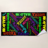 Schwarze und farbige Sammelnamenserie Strandtuch (Vorderseite)