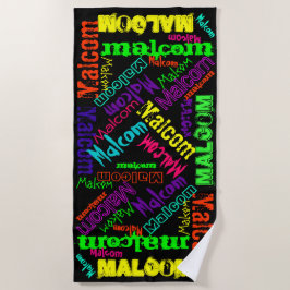 Schwarze und farbige Sammelnamenserie Strandtuch