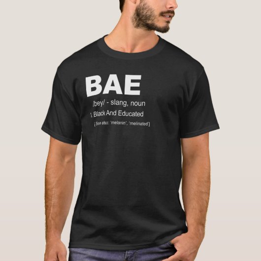 Schwarze und gebildete BAE T-Shirt (Vorderseite)