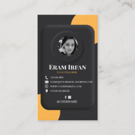 Schwarze und gelbe elegante 3D-Visitenkarte Visitenkarte