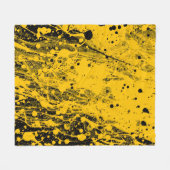 Schwarze und gelbe Farbspritzer Fleecedecke (Vorderseite (Horizontal))