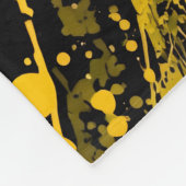 Schwarze und gelbe Farbspritzer Fleecedecke (Ecke)