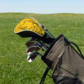 Schwarze und gelbe Farbspritzer Golf Headcover (In SItu)