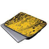 Schwarze und gelbe Farbspritzer Laptopschutzhülle (Vorne Knopf)