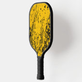 Schwarze und gelbe Farbspritzer Pickleball Schläger (Links)