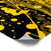 Schwarze und gelbe Farbspritzer Poster (Ecke)