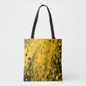 Schwarze und gelbe Farbspritzer Tasche (Vorderseite)