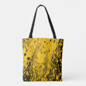 Schwarze und gelbe Farbspritzer Tasche (Rückseite)