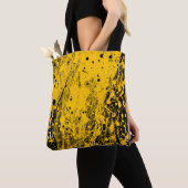 Schwarze und gelbe Farbspritzer Tasche (Von Nahem)