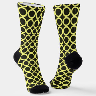 Schwarze und gelbe Kreis Verrückte Socken Kunst