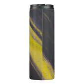 Schwarze und gelbe Oberfläche Thermosbecher (Rückseite)