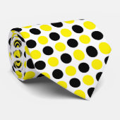 Schwarze und gelbe Polka-Punkte Krawatte (Gerollt)