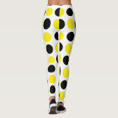 Schwarze und gelbe Polka-Punkte Leggings (Rückseite)