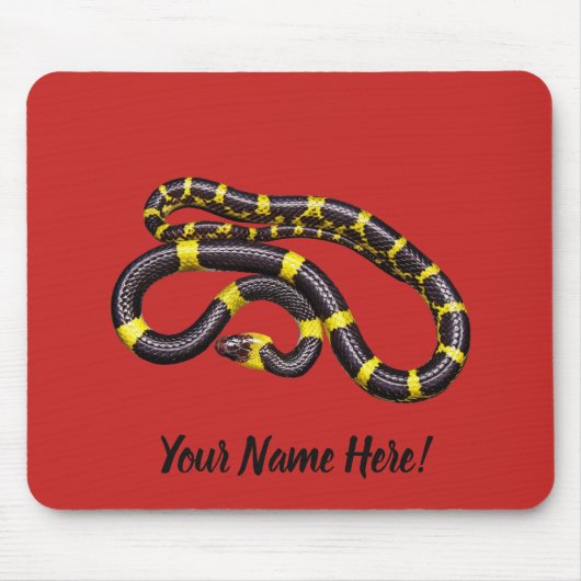 Schwarze und gelbe Schlange Mousepad (Vorne)