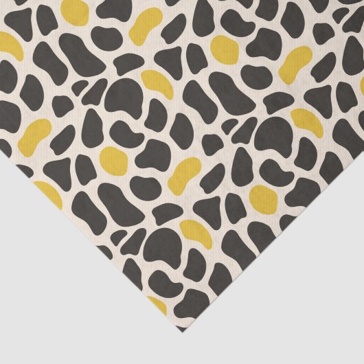 Schwarze und gelbe Tierdoten drucken Seidenpapier (Ausschnitt)