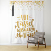 SCHWARZE UND GOLD-ABSCHLUSS-FOTO-BACKDROP-Tapestyl Wandteppich (Beispiel)