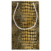 SCHWARZE UND GOLD ALLIGATOR-PATTER KLEINE GESCHENKTÜTE (Rückseite)