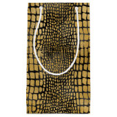 SCHWARZE UND GOLD ALLIGATOR-PATTER KLEINE GESCHENKTÜTE (Vorderseite)