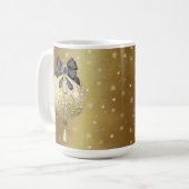 SCHWARZE UND GOLD-CHRISTMAS-ORNAMENTE KAFFEETASSE (Vorderseite Links)