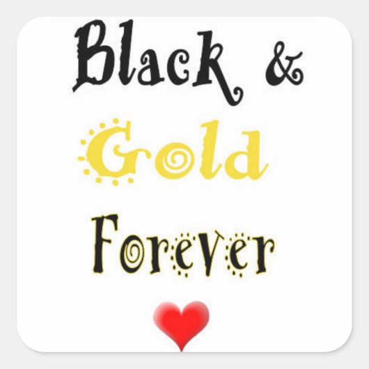 Schwarze und Gold Forever Sticker (Vorderseite)