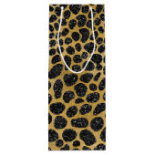 SCHWARZE UND GOLD LEOPARDSPOTS GESCHENKTÜTE FÜR WEINFLASCHEN (Rückseite)
