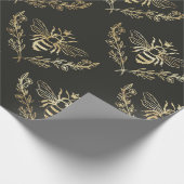 Schwarze und Goldbienen. Geschenkpapier (Ecke)