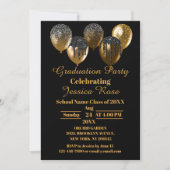 SCHWARZE UND GOLDELEGANTE ABSCHLUSS-EINLADUNG EINLADUNG (Vorderseite)