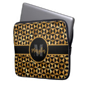 SCHWARZE UND GOLDELEGANTE TRENDA LAPTOPSCHUTZHÜLLE (Vorderseite Links)