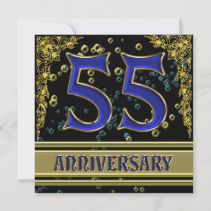 Schwarze und goldene 55-Jahres-Jubiläumsparty Einladung