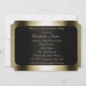 Schwarze und goldene Abschlussfeier Einladung (Rückseite)