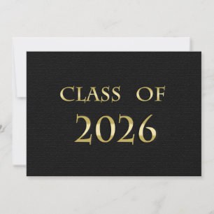 Schwarze und goldene Abschlusskarte der Klasse 202 Einladung