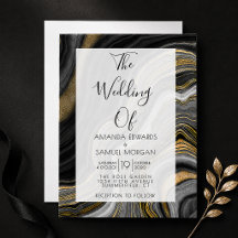 Schwarze und goldene Achat-Moderne Hochzeit