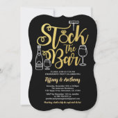 Schwarze und goldene Aktien der Bar-Partei Einladung (Vorderseite)