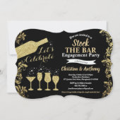 Schwarze und goldene Aktien der Bar-Partei Einladung (Vorderseite)