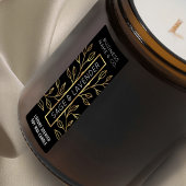 Schwarze und goldene Blumenkerze - Vertikales Etik Etiketten