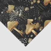 Schwarze und goldene Cocktailcore-Pilze Seidenpapier (Detail)