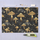 Schwarze und goldene Cocktailcore-Pilze Seidenpapier (Handwerk)
