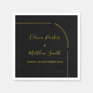 Schwarze und goldene elegante minimalistische Hoch Serviette