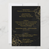 Schwarze und goldene, elegante, Zauberhafte Hochze Einladung (Rückseite)