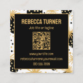 Schwarze und goldene Erdbeere, QR-Code Quadratische Visitenkarte (Rückseite)